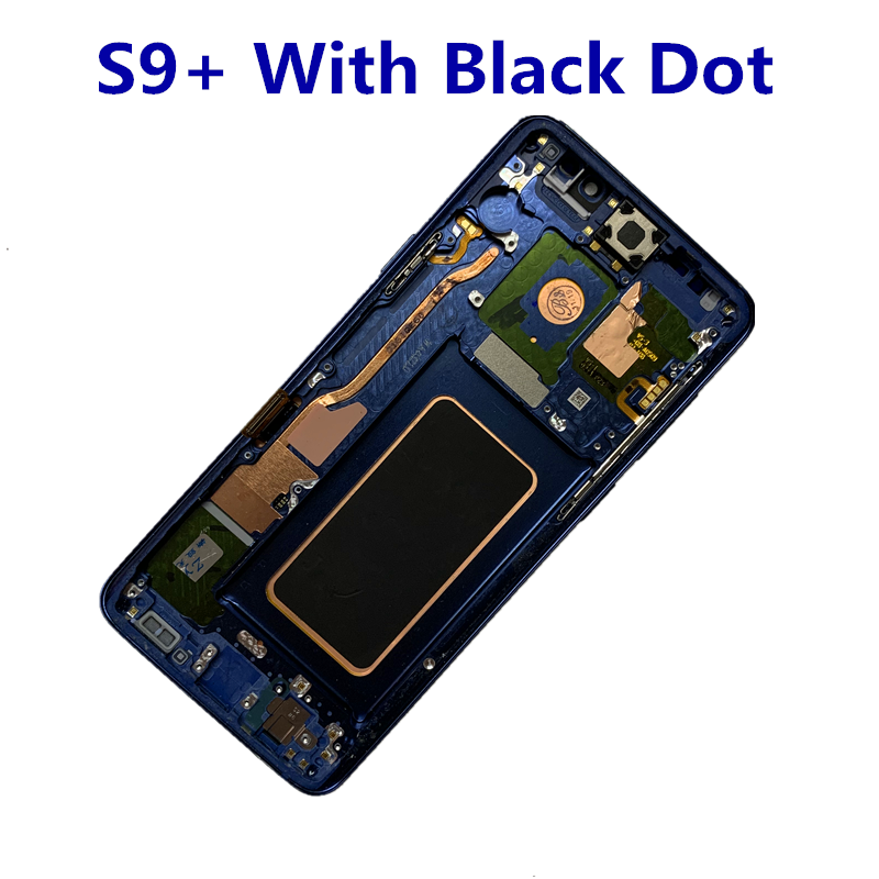 삼성 Galaxy S9 PLUS G965A G965U G965F LCD 디스플레이 터치 스크린 (도트 또는 라인 어셈블리 포함) 용 프레임이있는 원본 AMOLED