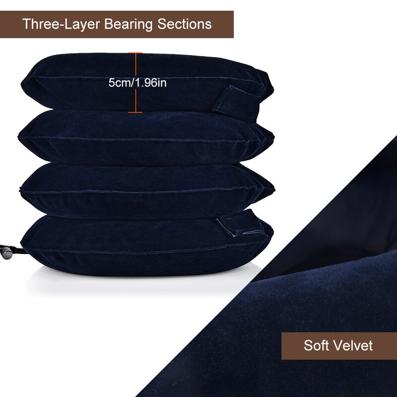 Dispositivo de tracción para cuello y cervicales, almohada inflable de 3/4 capas para aliviar el dolor y el estrés, estiramiento de postura del cuello