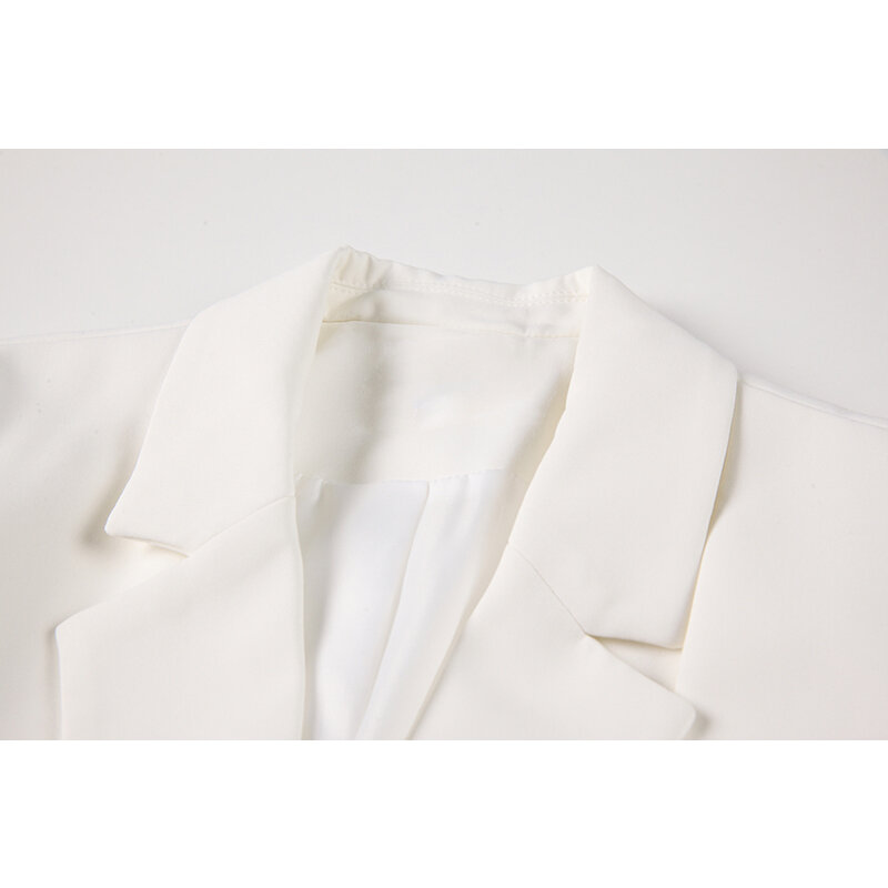 2021 jesień Vintage fałszywy dwuczęściowy luźny marynarka płaszcz kobiety francuski odzież uliczna Oversize elegancki, szykowny casualowa kurtka damski płaszcz