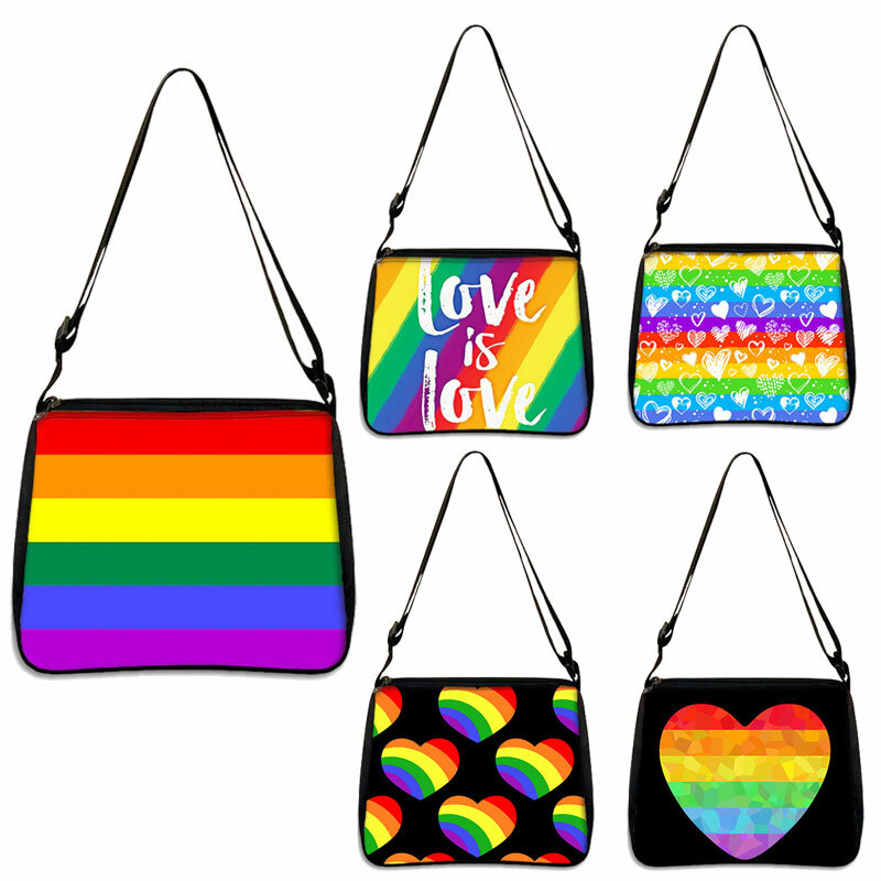 2021 Shopper Pride rainbow flag Printed Tote Bag women Harajuku shopper handbag girl Shoulder shopping bag Lady Canvas Bag