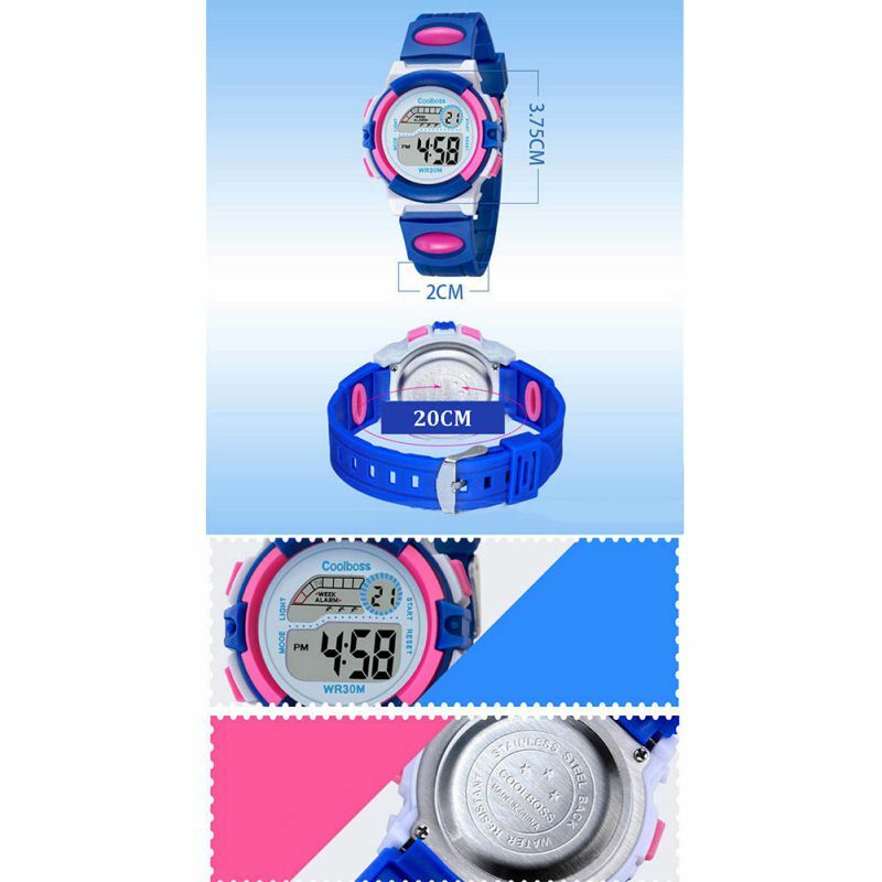 防水スポーツ子供学生ウォッチ子アラーム時計カレンダーカラフルな Led 腕時計