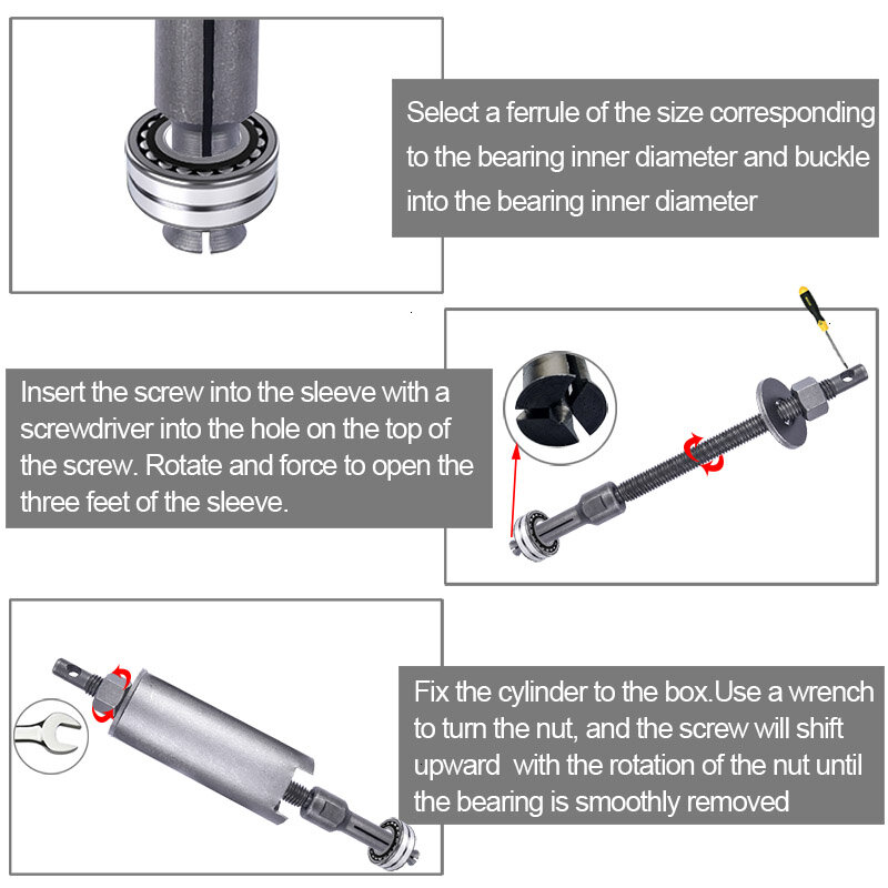 Speedwow-kit removedor de rolamento interno, 1 conjunto de ferramentas de aço carbono, 9mm a 23mm de diâmetro para motocicleta e carro