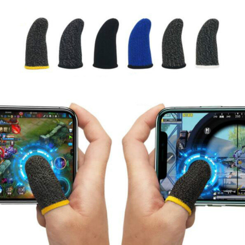 18-Pin 6pcs Finger Cover Game Control for PUBG Sweat Proof Non-Scratch Sensitive Touch Screen Gaming Finger Thumb Sleeve Gloves