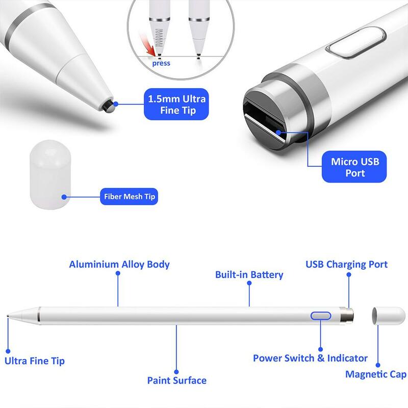 ユニバーサル静電容量式タッチスクリーンペン,スマートペン,iOS/Androidシステム,iPad用,タッチスクリーンペン
