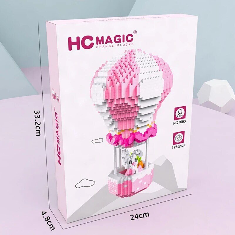 HC Magic Blocks fire balloon Model Mini Building Bricks Cute Cartoon Brinquedos Educational Toys for Children Girls Gifts 1052