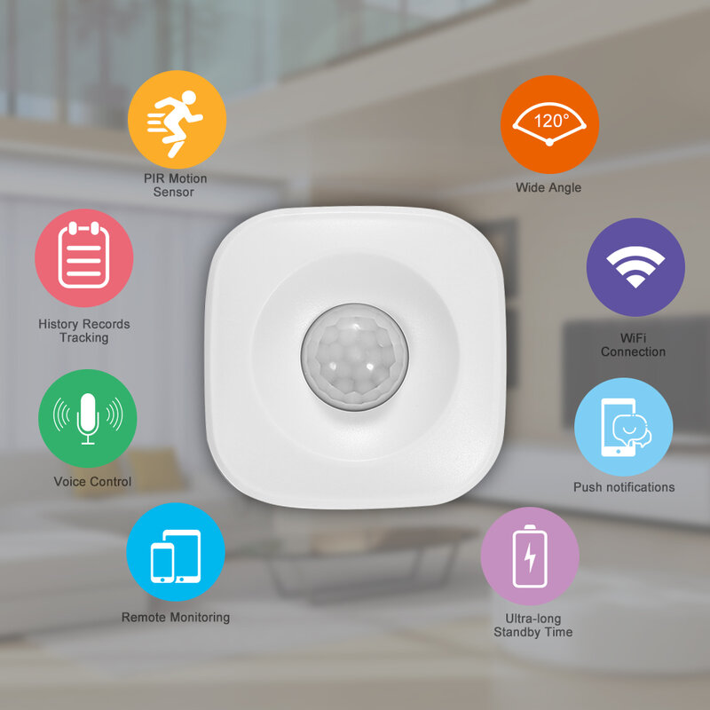 Sistema de alarme smart home, sensor de segurança infravermelho sem fio, proteção contra ladrões, wi-fi, sensor de movimento pir, casa inteligente