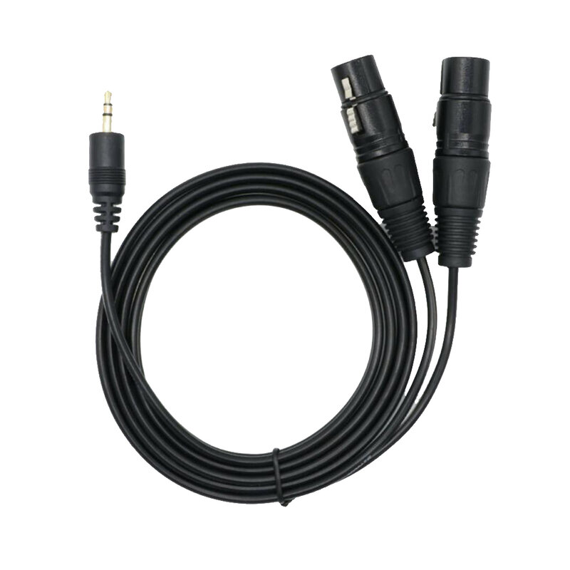 3.5 Mm 1/8 ''Trs Male Naar Dual Xlr Vrouwelijke Kabel Cord Y Splitter Adapter Plug