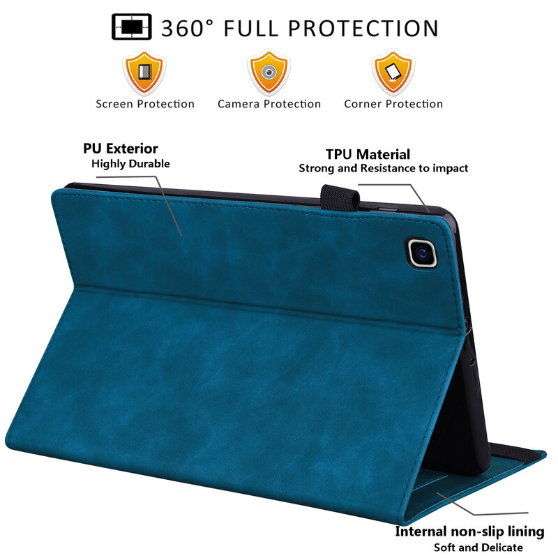 Funda protectora de cuero PU para tableta Samsung Galaxy Tab A7, 10,4 (2020), SM-T500, funda delgada con función de sueño