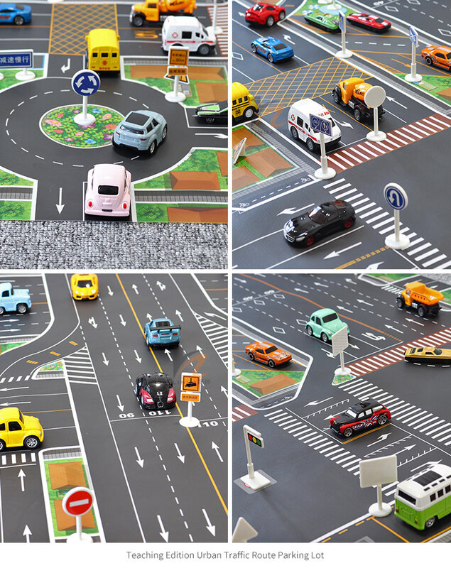 130*100CM mapa miasta samochody zabawkowe Model mata dla niemowlęcia Pad do grania dla dzieci interaktywna gra zabawki domowe dywan drogowy akcesoria samochodowe