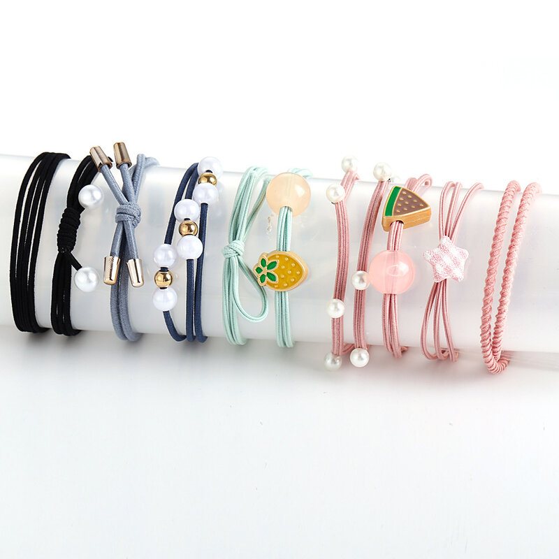 FENGLI 10pcs/lot Big Size Colorful Quality Elastic Ponytail Holders Accessories for Women Girl Rubber Bands Tie Gum