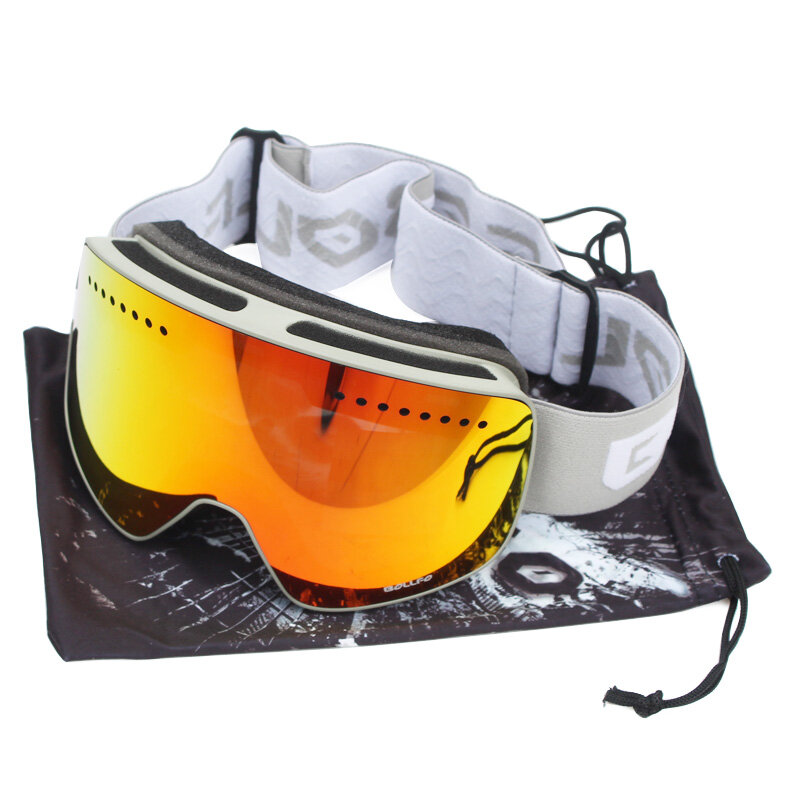 Occhiali da sci con lente polarizzata magnetica a doppio strato sci antiappannamento UV400 occhiali da Snowboard uomo donna occhiali da sci custodia per occhiali