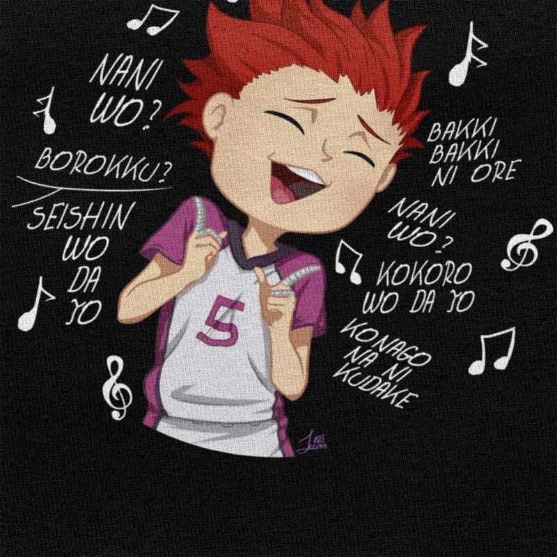 Camiseta divertida de Tee Satori Tendou para hombre de camisas de Manga de Anime de Cotton camisetas de voleibol de camiseta d
