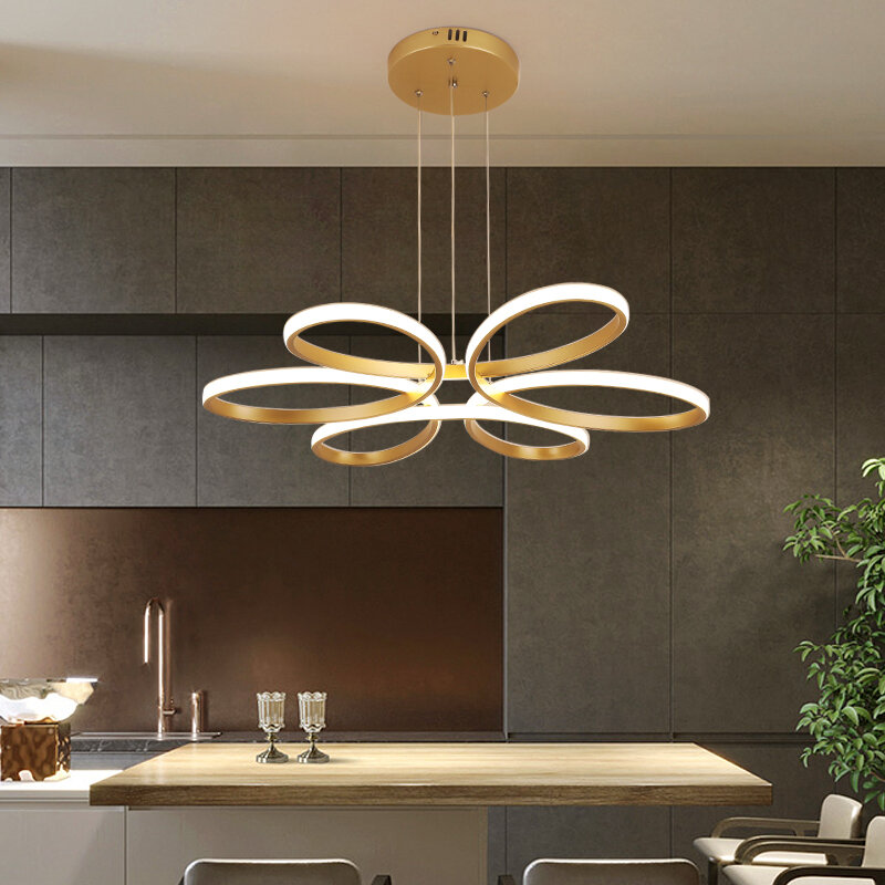 Iluminación Led moderna para sala de estar, lámpara de interior con control remoto, lustre, AC90v-260v