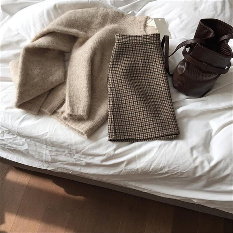 Pull chaud tricoté Vintage à manches longues pour femme, vêtement d'extérieur élégant, nouvelle collection automne hiver