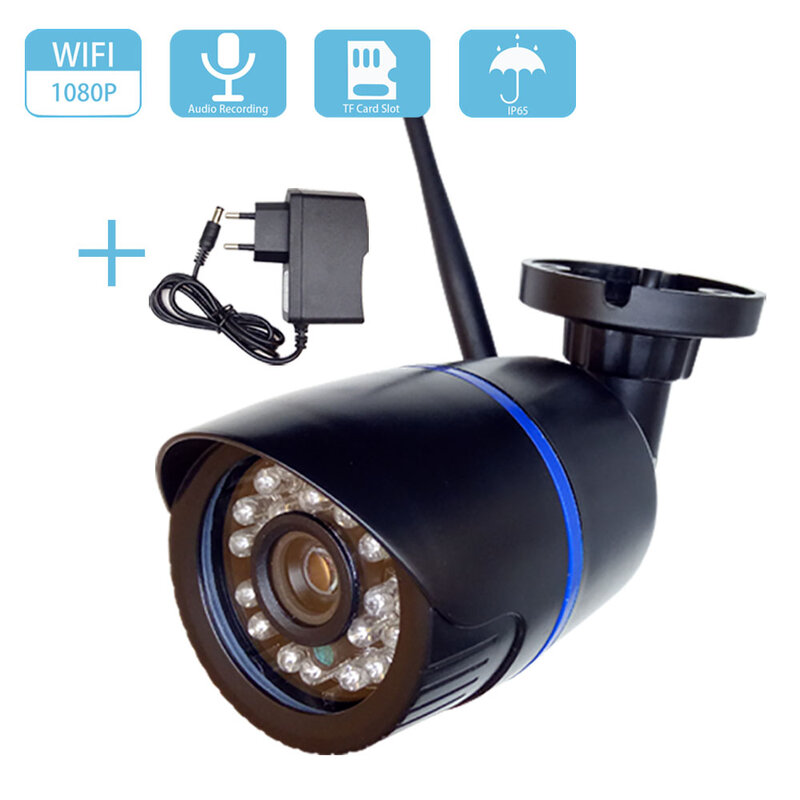 HD 2MP 1080P Audio bezprzewodowa kamera IP sieć WiFi kamera telewizji przemysłowej nadzór wideo bezpieczeństwo Bullet Night Vision wodoodporna kamera