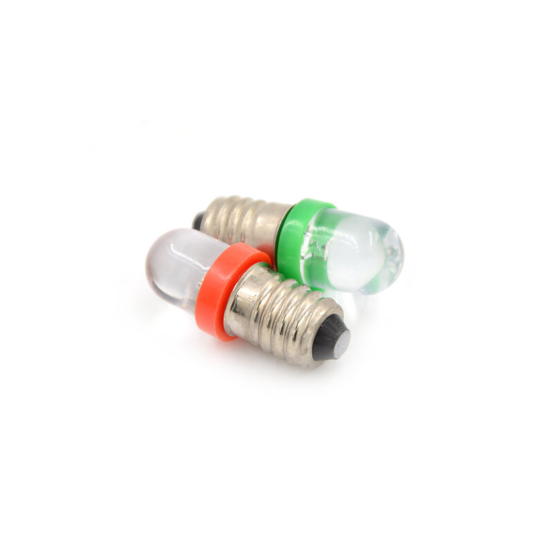 5Pcs Low Power Consumption E10 LED Screw Base Indicator Bulb Cold White 6V/12V/24V DC Light Bulb Wholesale