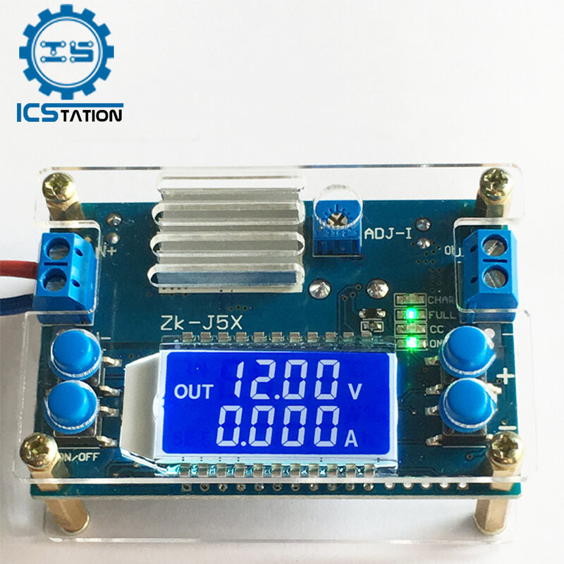 Módulo de alimentación CC/ CV ajustable con pantalla LCD, convertidor reductor de CC 6,5-36V a CC 1,2-32V 5A, placa de carga de batería de litio