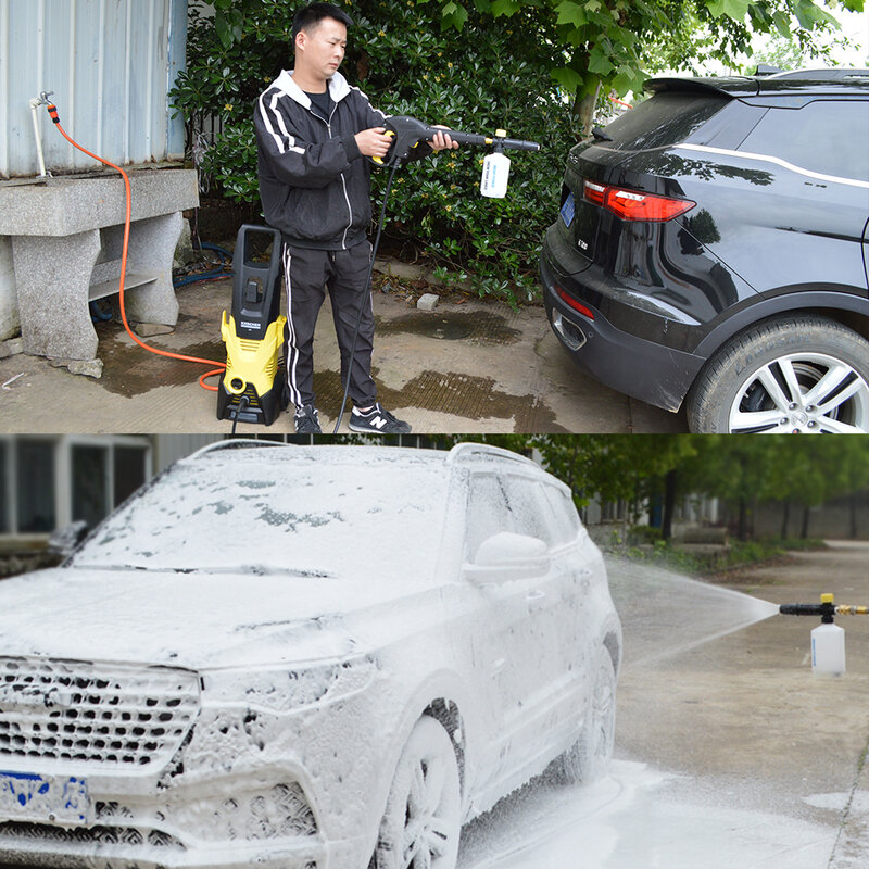 Jato de espuma para autos, para limpeza e lavagem do carro, com bocal gerador de espuma, saída de alta pressão
