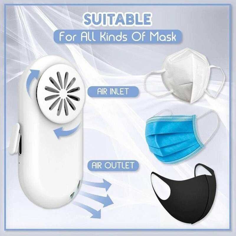 Ventilador de aire portátil y reutilizable para uso Personal, Mini ventilador de mascarilla portátil con carga USB, transpirable, para exteriores