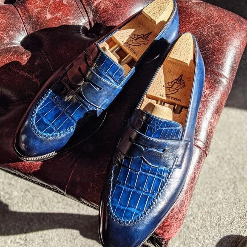 Sepatu Pria Mode Luar Ruangan Musim Semi Musim Gugur Berenda Kulit PU Sederhana Perjamuan Bulat Ujung Kaki Sapatos Para Hombre Nyaman KZ278