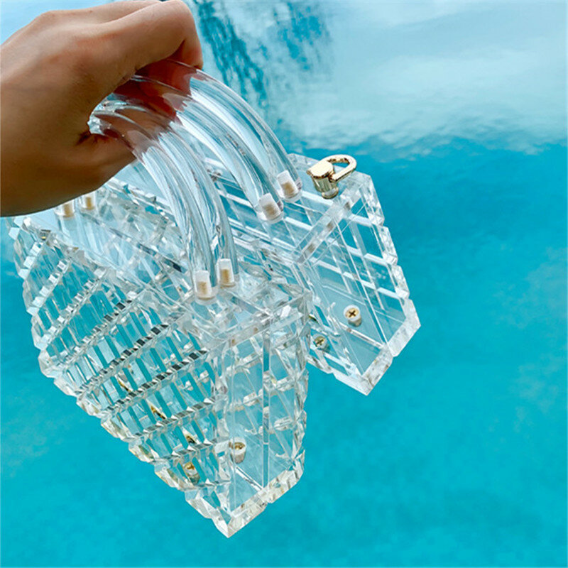 TOYOOSKY – sac à main Transparent en acrylique pour femmes et filles, pochette rétro d'été pour soirée, mariage, 2020