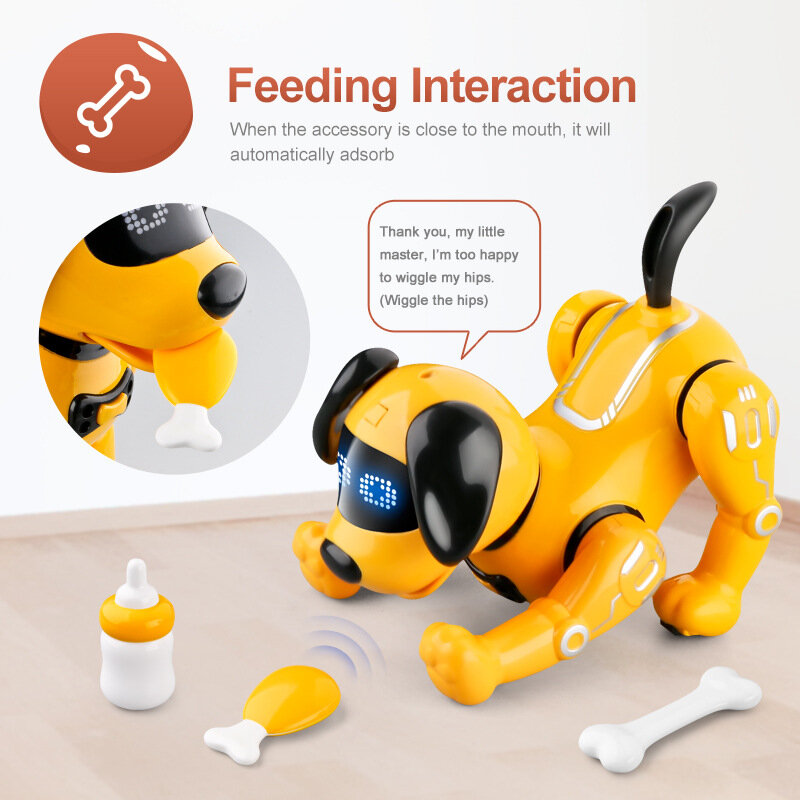 Новинка, интеллектуальная радиоуправляемая собака-робот для раннего развития, детская игрушка, Интерактивная игрушка для родителей и дете...