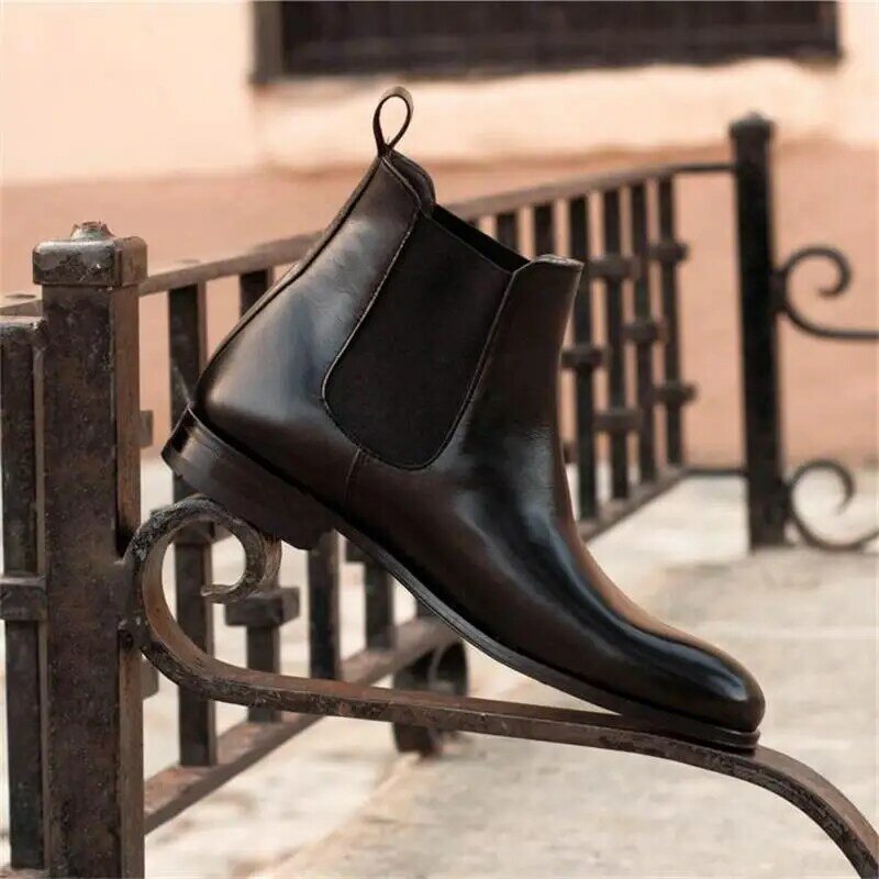 الرجال اليدوية عالية الجودة بولي Leather الجلود تشيلسي بدلة عمل الاتجاه الموضة الكلاسيكية أحذية عصرية غير رسمية كل يوم كل مباراة ZQ0134