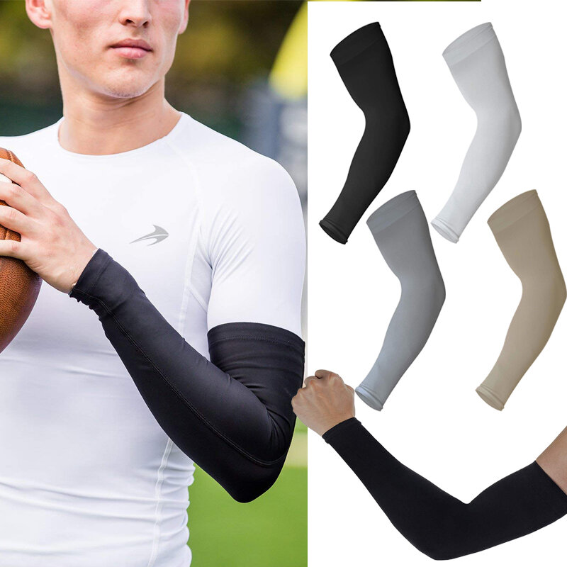 1/2/4Pairs Unisex Cooling Arm Sleeves Cover Cycling Running UV Sun Protection Outdoor Men Nylon Cool Arm Sleeves Hide Tattoos