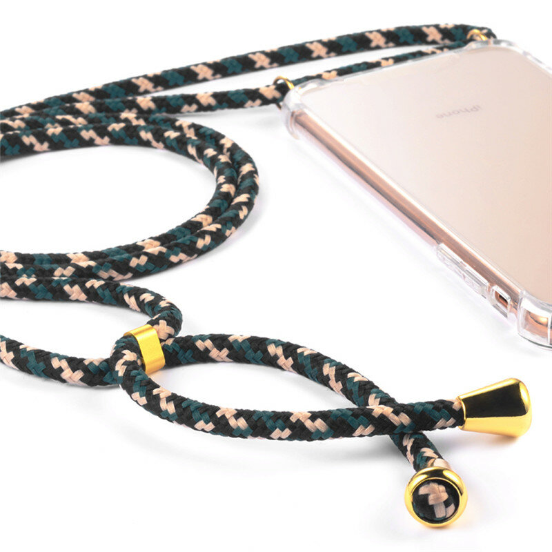 Para o iphone 11 caso colar cordão ombro corda cabo claro macio tpu telefone capa para iphone xr 11 pro max xs max x 7 8 6 s mais