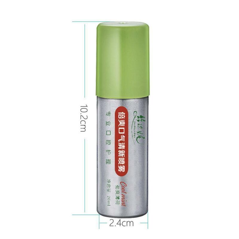 Spray refrescante de respiração 20ml, spray de hortelã mau odor, halitose, tratamento de limpeza para a boca w3o3