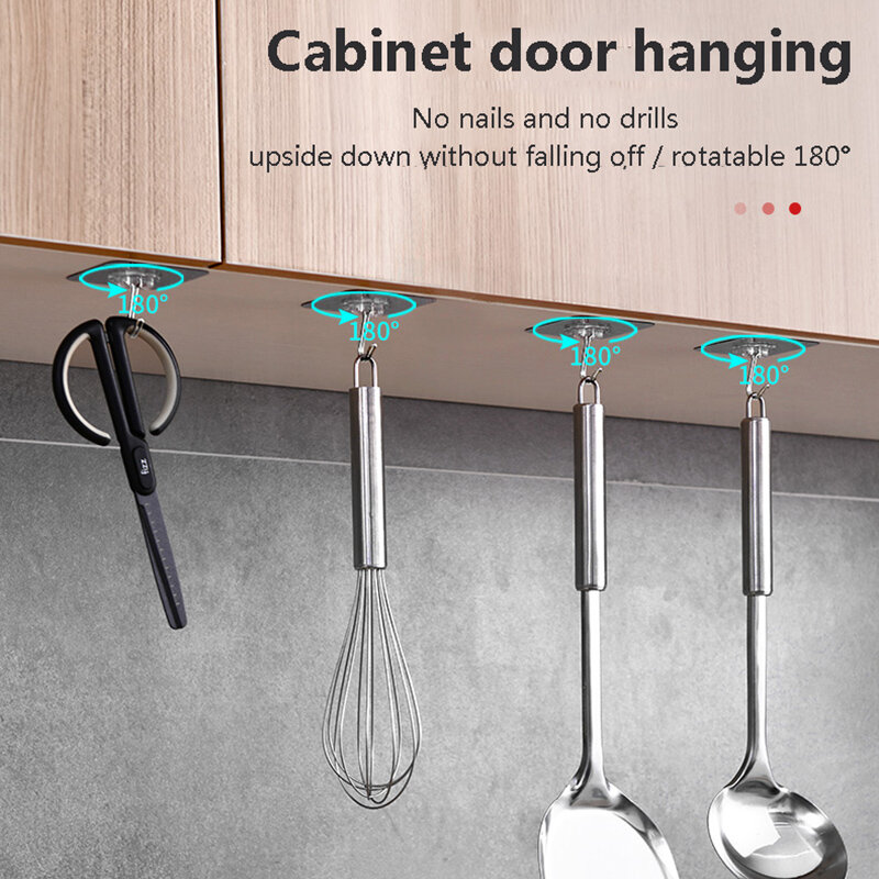 Прозрачные настенные крючки, прочные самоклеящиеся вешалки для дверей, 20 шт., на присоске, для кухни и ванной комнаты
