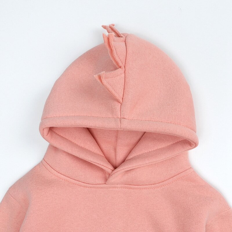 2021 crianças meninas menino hoodies moletom outono primavera velo orelha roupas sólido infantil do bebê menino rosa pulôver crianças roupas