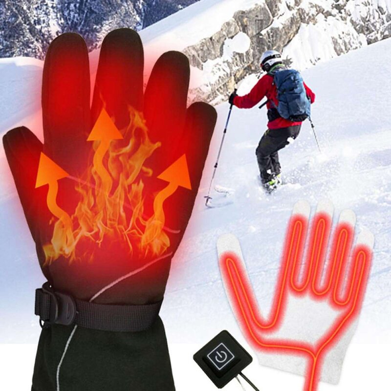 2 pezzi guanti riscaldati USB guanti caldi a cinque dita invernali Pad riscaldante pellicola riscaldante elettrica guanto foglio riscaldante per caccia alla pesca
