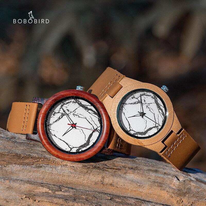 Часы BOBO BIRD reloj, деревянные, для мужчин, для женщин, для мужчин, кварцевые наручные часы для мужчин, для женщин, мраморный стиль, в подарочной ко...