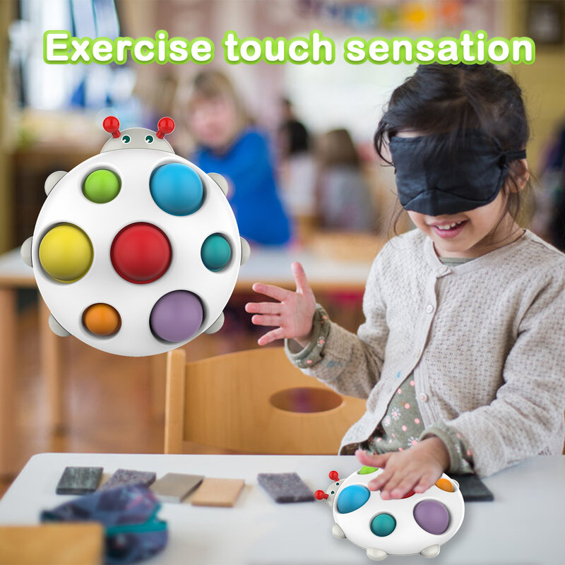 간단한 Dimple Sensory Fidget 장난감 레인보우 푸시 Popp 버블 3D 무당 벌레 실리콘 플립 보드 어린이 & 성인 릴리프 스트레스