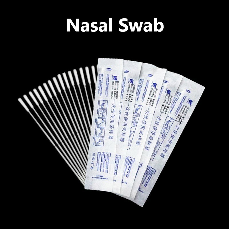 100 Stuks Wegwerp Nasale Wattenstaafje Individuele Zelf Test Steriele Nasofaryngeale Wattenstaafje Voor Sampling