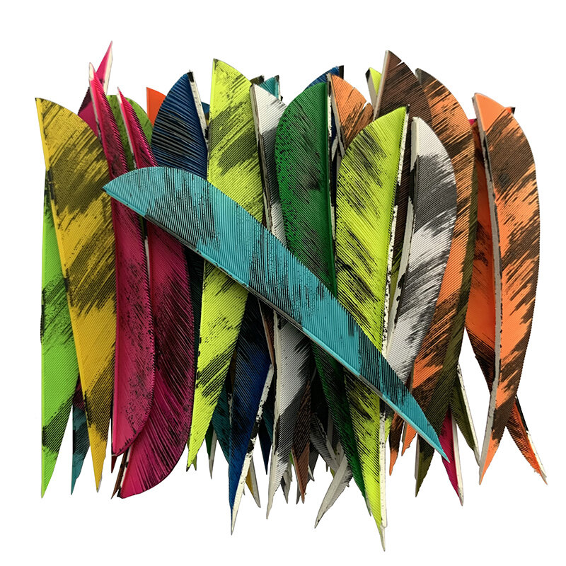 ONTFIHS-plumas de 4 "para flechas, accesorios de tiro con arco, flecha, pluma, pintura, caza, 25 unids/lote