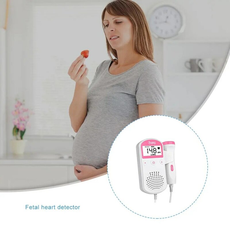 Fetal doppler ultra-som bebê detector de batimentos cardíacos em casa grávida doppler bebê monitor de freqüência cardíaca bolso doppler 2.5mhz