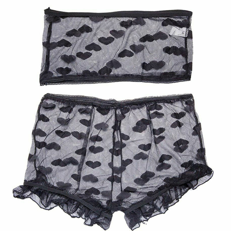 Women's Sexy Lingerie Bra Three-Point Temptation Transparent Underwear Sexy Suit Comfortable Transparent Underwear Two-piece