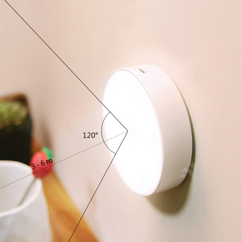 Lampu Malam Sensor Gerak Pintar Lampu Malam LED Lampu Samping Tempat Tidur Dioperasikan Baterai untuk Kamar Lorong Jalur Lampu Malam Toilet