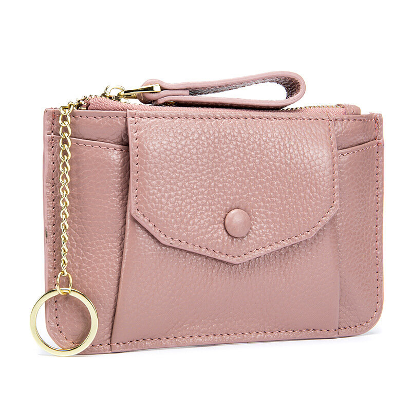 Fashion Women's Genuine Leather Mini Coin Purse First Layer Cowhide Card Case Holder Wallet Clutch Short Zipper Small Change Bag