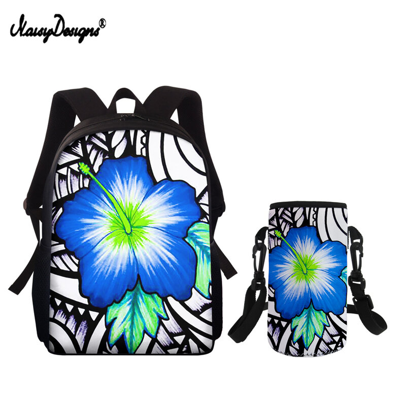 Noisydesigns polinésia hawaii hibiscus impressão sacos de escola conjunto mochila escolar para adolescentes meninos meninas mochilas do miúdo