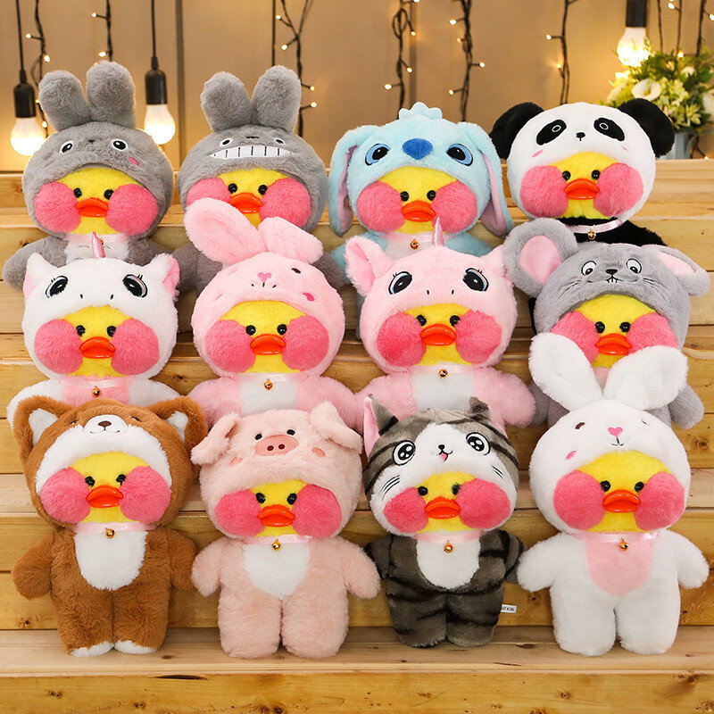 30cm carino LaLafanfan Cafe Duck Turn to Unicorn Totoro Panda giocattoli di peluche ripiene bambole di animali morbidi per bambini ragazze regali di compleanno