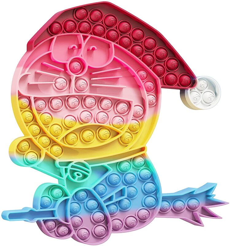 JumboChristmas Pop Fidget Toys, giocattolo Pop di grandi dimensioni, arcobaleno semplice fossetta Fidget Toy,Big Pop It gioco Fidget Toy
