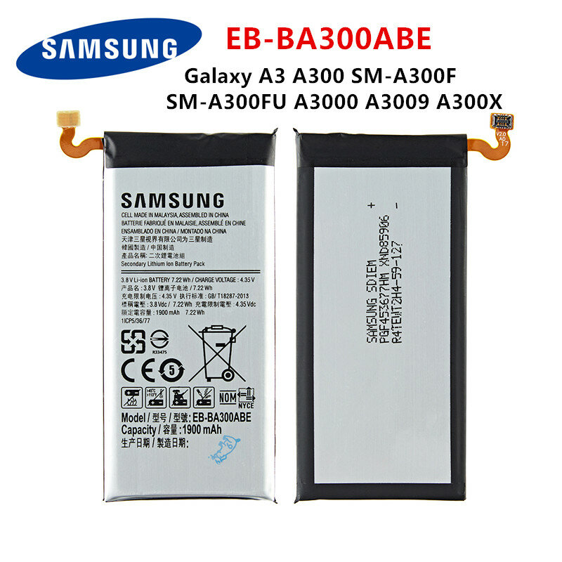 SAMSUNG Orginal EB-BA300ABE 1900mAh Battery For Samsung Galaxy A3 A300 SM-A300F SM-A300FU A3000 A3009 A300X Mobile Phone +Tools