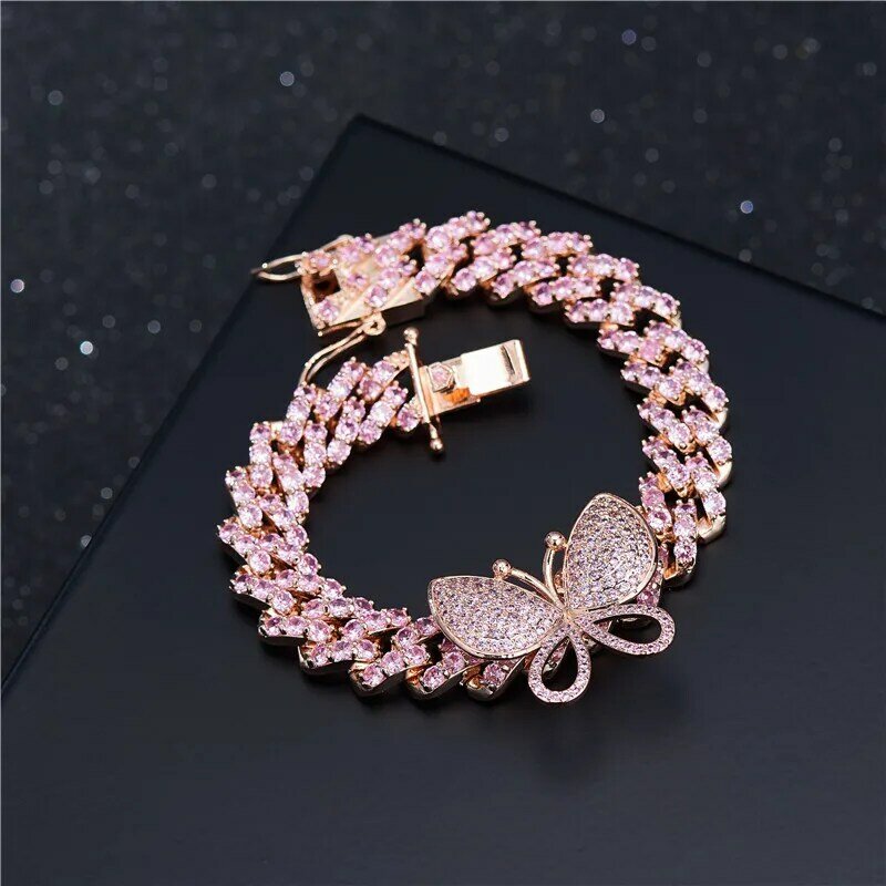 Bracelet en Zircon papillon personnalisé, bijoux cadeaux pour femmes