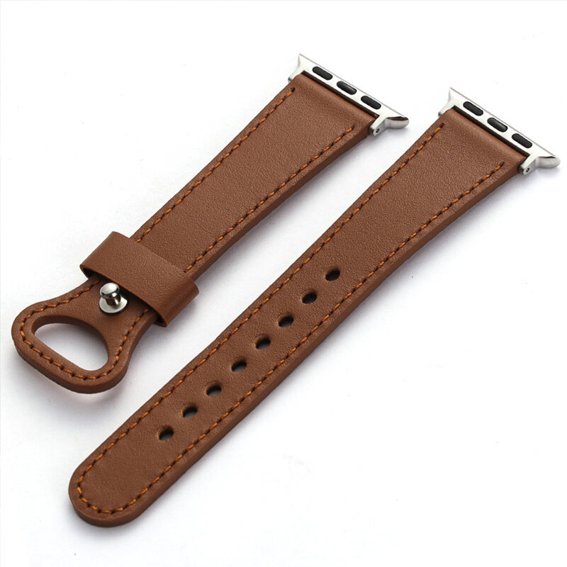 Bracelet de montre en cuir de vache 100% véritable avec boucle pour iWatch, accessoire pour modèles Apple 6, SE, 5 et 4, tailles 38, 40, 42, 44mm