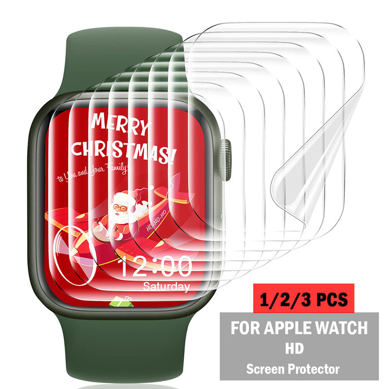Защитная пленка HD для Apple Watch, протектор экрана для iWatch серии 8 7 6 5 4 3 Se, 45 мм 41 мм 44 мм 40 мм 42/38 мм (не закаленное стекло)