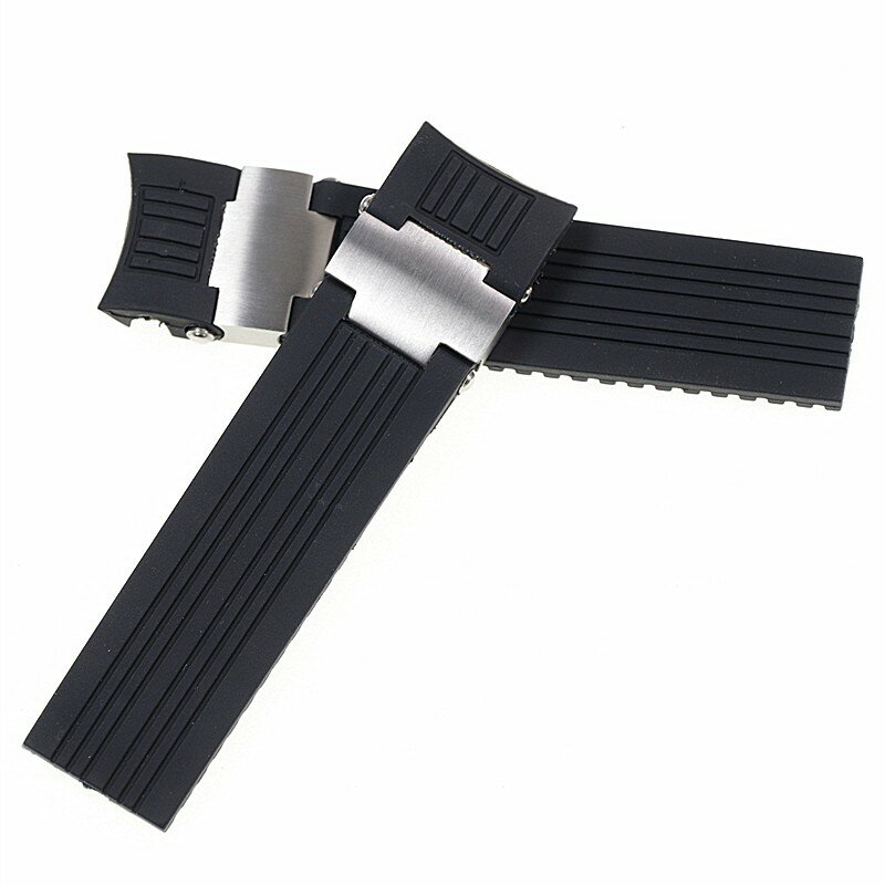 Bracelet en caoutchouc de Silicone pour montre de plongée sous-MARINE, 22mm, noir, marron, bleu, étanche