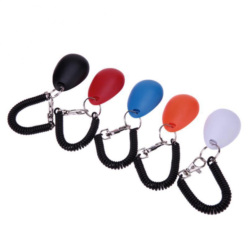 1pc Pet Cat Dog Training Clicker Plastic New Dogs Click Trainer Adjustable Sound Key Chain And Wrist Strap Remote Whistle Clicke